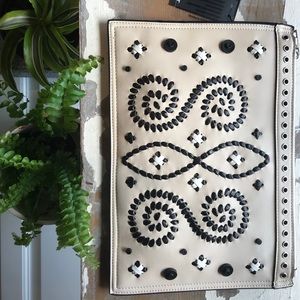 Large faux leather clutch